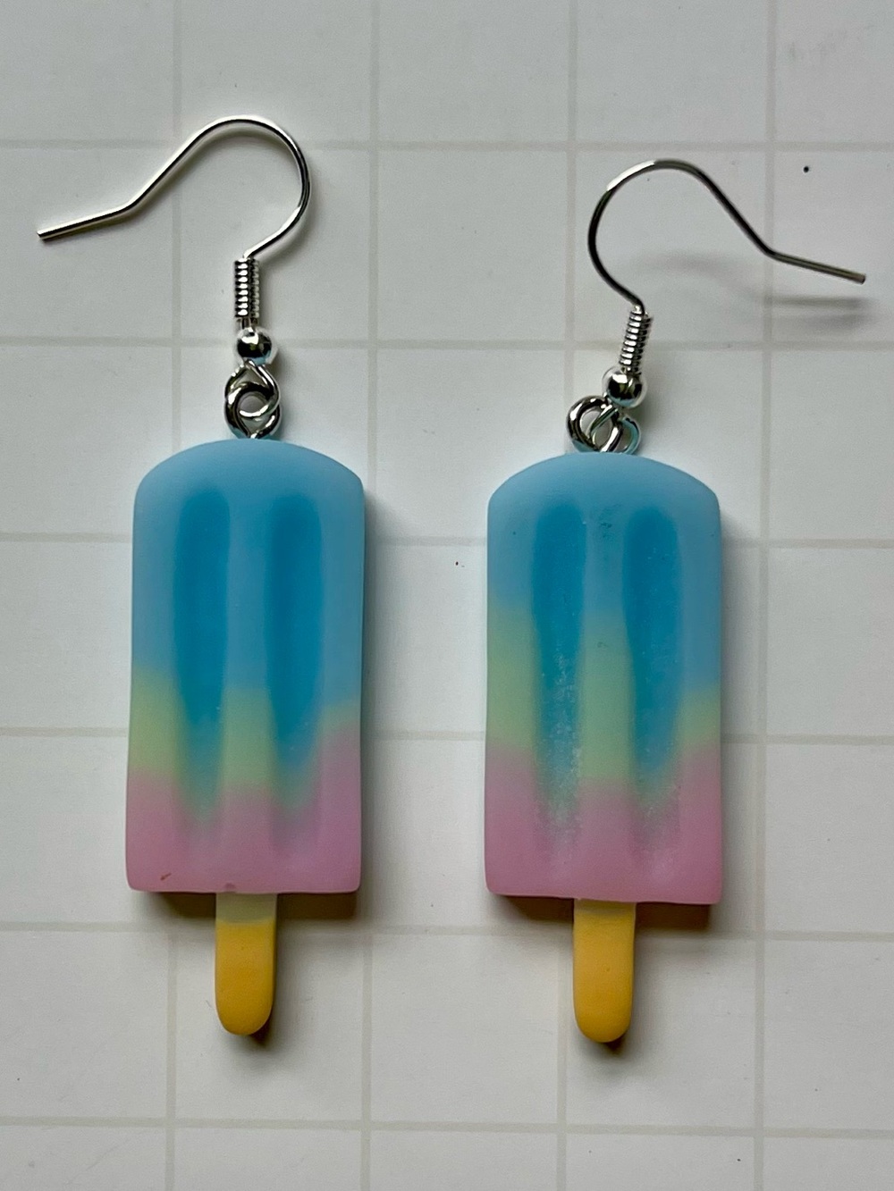 Popsicle Dangle Earrings - Pastel Blue Pink Yellow